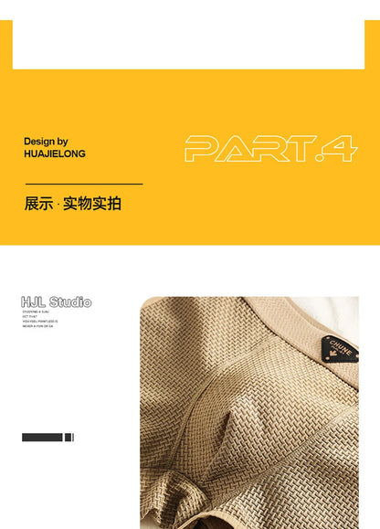 3 Teile/paket Mode Eis Seide Gestrickte Plaid Boxer Atmungsaktive Komfort Mesh Gabelung Unterhose Super Weiche Hohe Elastische männer Höschen