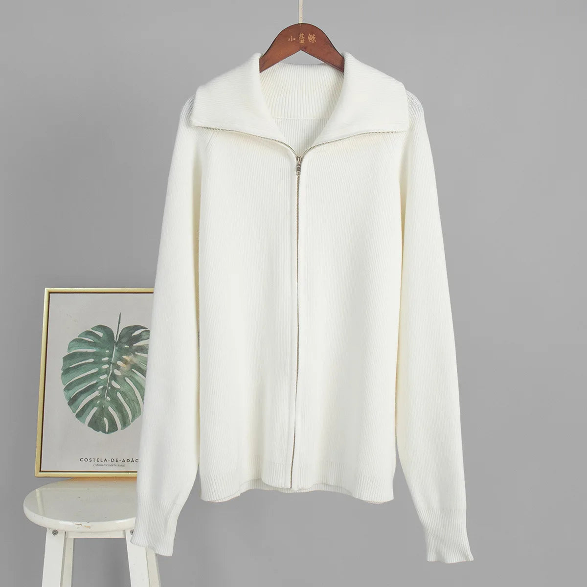 Tornova Zipper Strickjacke Pullover Anzug Weibliche Gestrickte Langarm Casual Mantel Breitbeinig Hosen Pullover frauen Zwei Stück Set