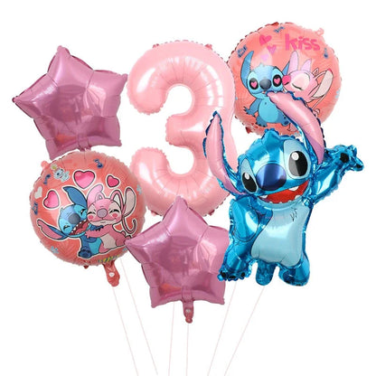 Disney Stitch Luftballons Partyzubehör Kinder Cartoon Lilo Stitch Thema Winkelballon Alles Gute zum Geburtstag Dekoration für Babyparty