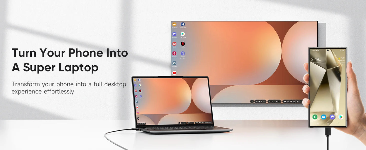 Dopesplay 15.6 inch Portable Lapdock Monitor For Samsung DeX with Keyboard Battery FHD External Screen For Phone Mini PC Laptops.