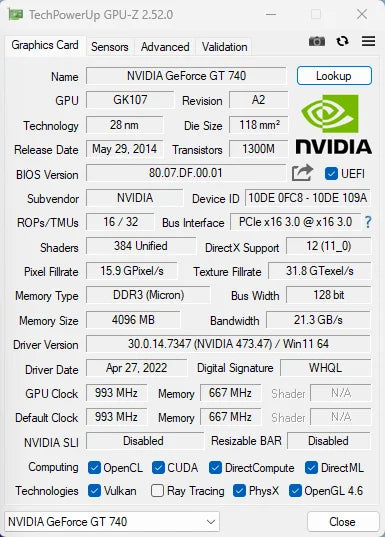 MLLSE GT 730 4GB GT 740 4GB Graphics Card GDDR3 128Bit DVI VGA PCI-E 3.0 Geforce GPU Gt 730 Gaming Video Card Placa De Video.