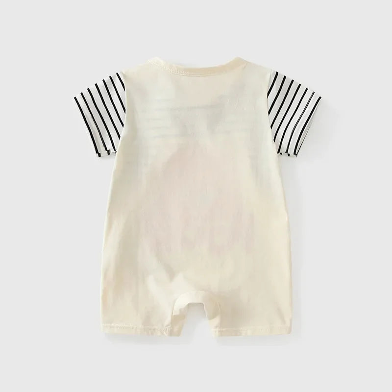 Sommer Baby Overall Cartoon Winnie the Pooh Bequeme Strampler für 0-2 Jahre alte Jungen Mädchen Streifen Kurzarm Bodys.