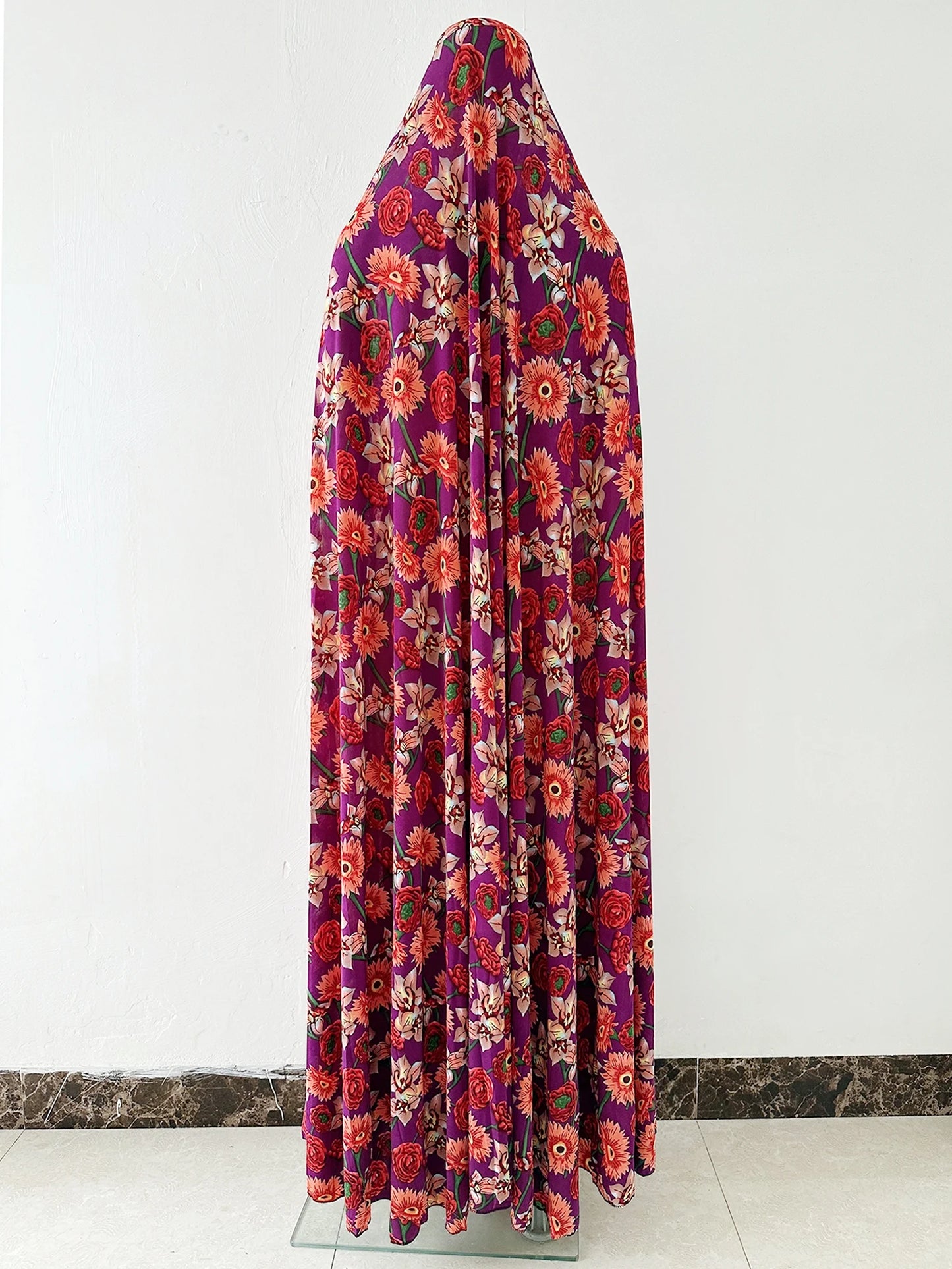 6XL  Muslim Womens Hooded Abaya African Sleeveless Prayer Garment Kaftan Dress With Hijab Floral Dubai Saudi Robe Ramadan