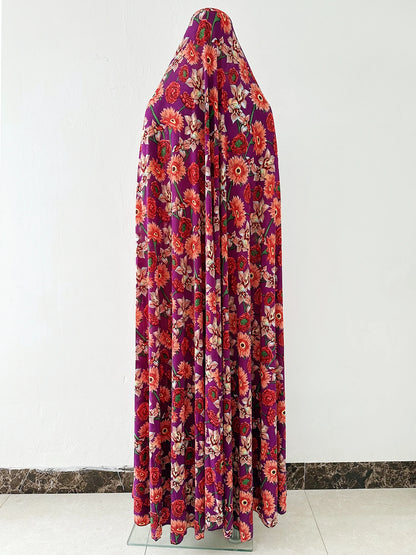 6XL  Muslim Womens Hooded Abaya African Sleeveless Prayer Garment Kaftan Dress With Hijab Floral Dubai Saudi Robe Ramadan