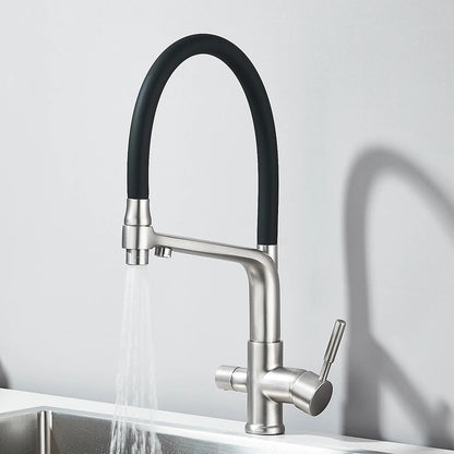 Kitchen Faucet Filtered Water Dual Spout Purification Feature Kitchen Tap 360 Rotation Water Crane For Kitchen