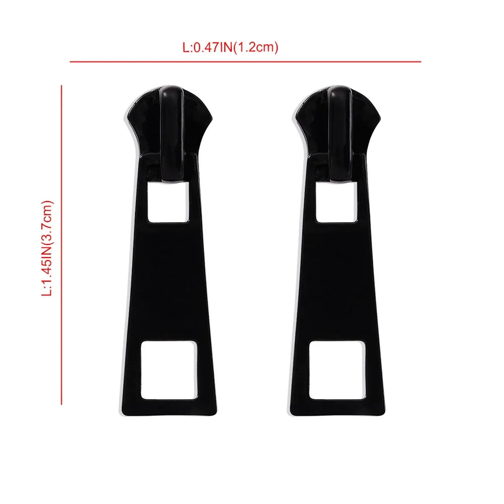 Personality Zipper Stud Earrings Fashion Jewelry For Women Unusual Earrings 2025 Geometry Ear Ring Pop Hip Hop Piercing Jewelry.