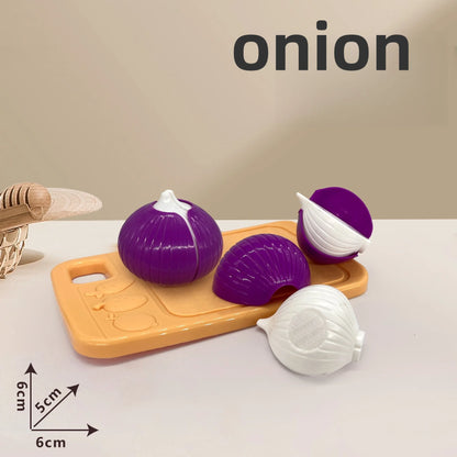 Children's Kitchen Toy Set Simulated Kitchen Cutting Cookware Simulated Fruits Cutting Toys Cooking Accessories for Kids Gift