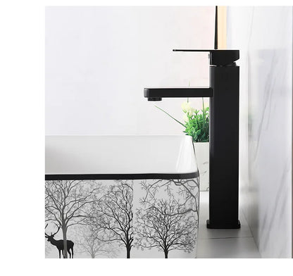 Digital Basin Faucets Smart Bathroom Faucet Shower Room Taps Water Temperature LED Black White Sink Tap Rotating Stainless Steel