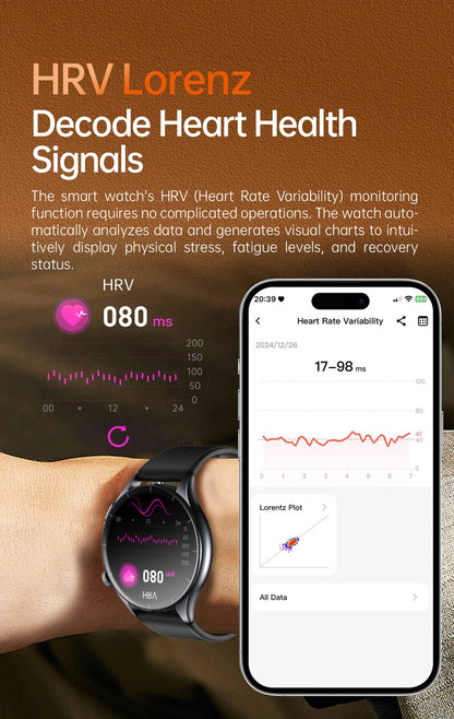 2025 New NFC  Health MonitorUric Acid Blood Pressure Blood oxygen Body Analysis Smart Watch ECG+PPG Clock Smartwatch Men lady.