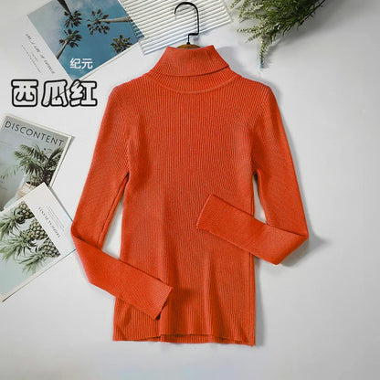 JMPRS Rollkragenpullover Frauen Mode Einfache Winter Pullover Jumper Hohe Elastische Gestrickte Herbst Weibliche Grundlegende Tops Casual Bluse