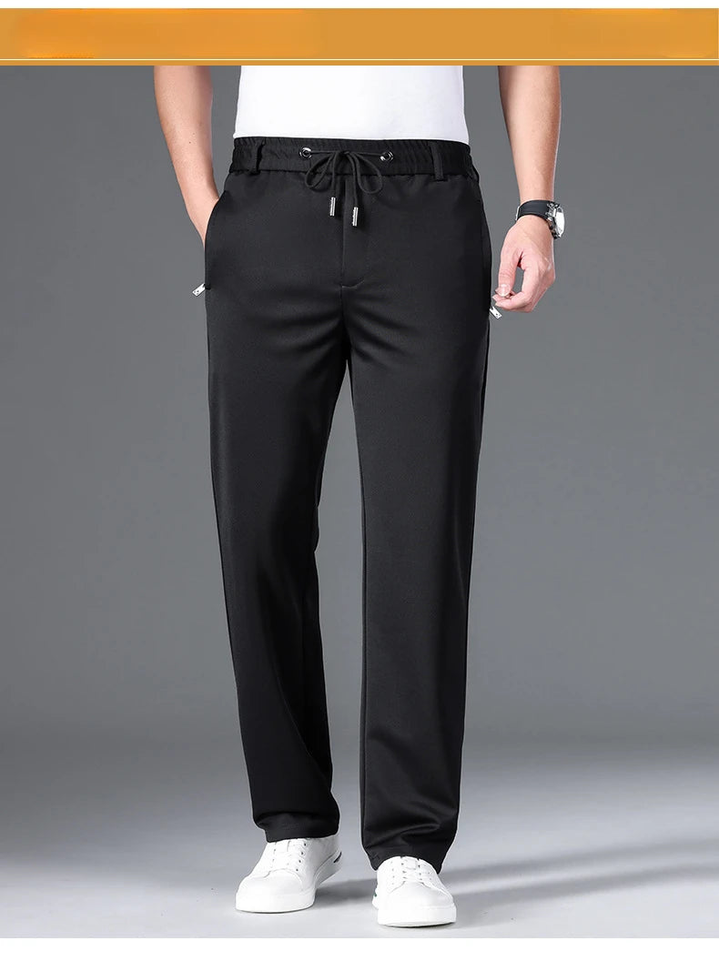 Big Size 10XL Winter Pants Men Fleece Lined Elastic Waist Strtch Trousers Male Thick Warm Straight Business Work Wear Plus Large