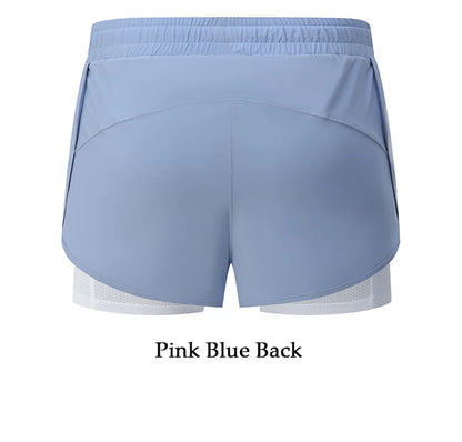 Women Shorts Mesh Outdoors Sports Running Gym Yoga Shorts Bilayer Mesh Yoga Sports Shorts Female Sports Running Gym Yoga Shorts.