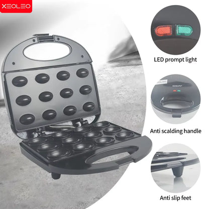 XEOLEO Electric Walnut Cake Waffle Maker 750W 12 Holes Pastry Nut Waffle Bread Maker Mini Baking Breakfast Machine Kitchen.