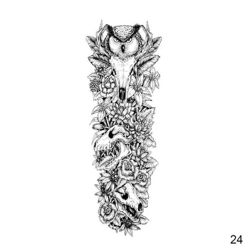 16 Designs Full Arm Temporary Tattoo Sleeve Waterproof Tattoos For Cool Men Women Tattoos Stickers On The Body Art #272596.