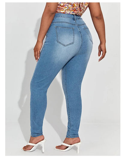 Plus Size Skinny Jeans for Women Full Length High Waist Women Jeans Stretchy Pencil Curve Women Jeans 200kgs Mom Jeans for Women.