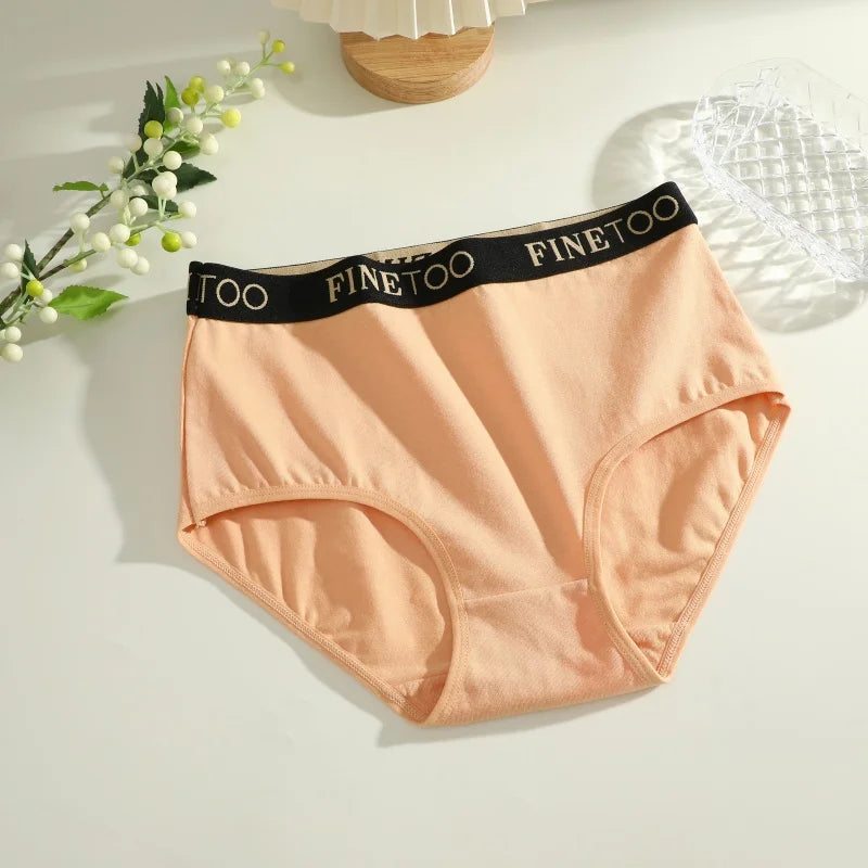 Finetoo 6Pcs/Set Women's Seamless Cotton Briefs Women Plus SizePanties Breathable Underwear Female Low Waist Soft Lingerie S-XXL
