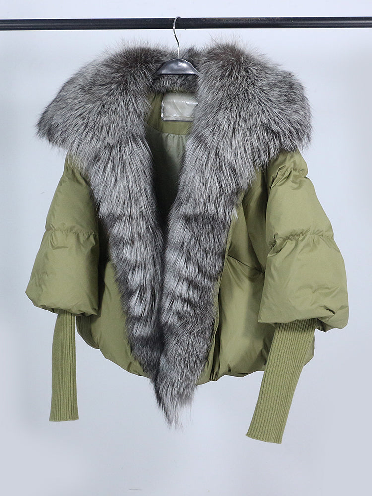 Lose Natürliche Echt Fox Pelz Kragen Mantel Dicke Neue Europäische Mode Weiße Ente Unten Jacke Winter Frauen Warme Luxus Oberbekleidung