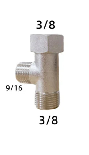 3 Way T Valve Adapter Connector Copper Brass 3/8 1/2 9/16 7/8  for Diverter Bath Toilet Bidet Sprayer Shower Head Water Pipes