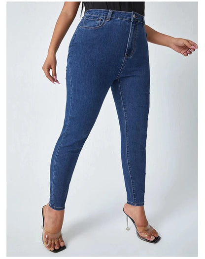 Plus Size Skinny Jeans for Women Full Length High Waist Women Jeans Stretchy Pencil Curve Women Jeans 200kgs Mom Jeans for Women.