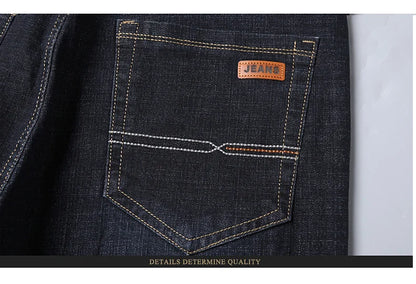 Men Fashion Straight Jeans Mens 2025 New Stretch Slim Fit Pants Comfortable Soft Business Denim Trousers Male Brand Clothing.