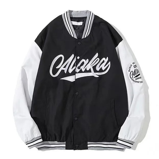 Streetwear Vintage New Fashion Letters Flocking PU Loose Jacket Women Y2K Harajuku Hip Hop Popular Casual Joker Couple Jacket.