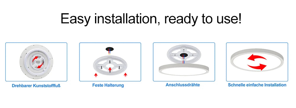 220V LED Deckenleuchte dimmbar mit Fernbedienung 24W 2700LM RGB 3000K-6500K runde Deckenleuchte für Wohnzimmer Schlafzimmer.