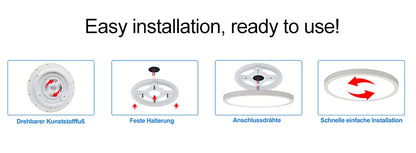 220V LED Deckenleuchte dimmbar mit Fernbedienung 24W 2700LM RGB 3000K-6500K runde Deckenleuchte für Wohnzimmer Schlafzimmer.