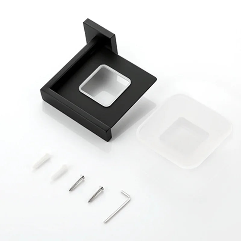 Schwarz Bad zubehör Edelstahl Set Wandre gal Handtuch halter Handtuch halter Taschentuch halter Kleider haken Toiletten bürste Anhänger