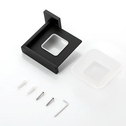 Schwarz Bad zubehör Edelstahl Set Wandre gal Handtuch halter Handtuch halter Taschentuch halter Kleider haken Toiletten bürste Anhänger