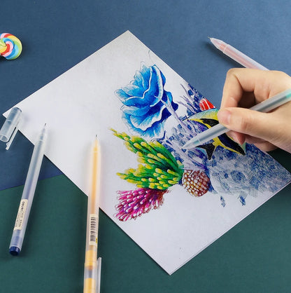 Deli 12 Teile/satz Gel Stift Schule Stifte Set Stift 0,5 MM Farbe Tinte Schreibwaren Student LieferungenWasser-basierte Stift Schreiben malerei Werkzeuge.