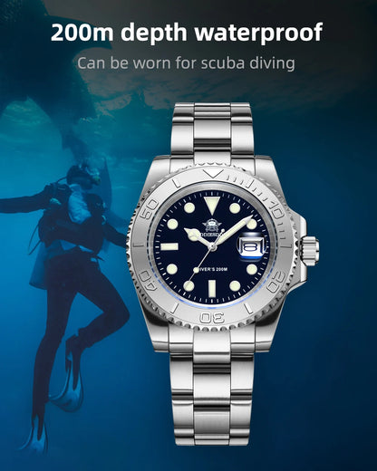 ADDIESDIVE Luxurious Men's Analog Quartz Watch BGW9 Luminous 20 Bar Waterproof Men's Diving Stainless Steel Men Watches H3.