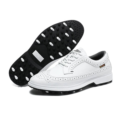Fashion Men Golf Shoes Leather High-Quality Sports Shoes Non-Slip Waterproof Golf Professional Training Shoes Large Size 39-47.