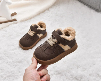 2025 Winter New Pulsh Fashion Trend Casual Sports Shoes for Childrens Anti Slip Warm Boys' Shallow Mouth Versatile Snow Sneakers