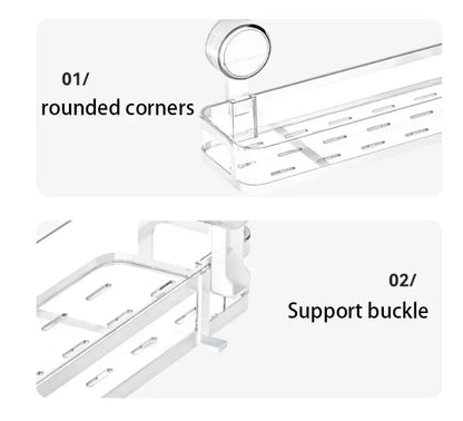 Saugnapf Badezimmer Dusche Gel Lagerung Rack Ohne Stanzen Waschbecken Rack Waschraum Wand-montiert Kosmetik Lagerung Rack