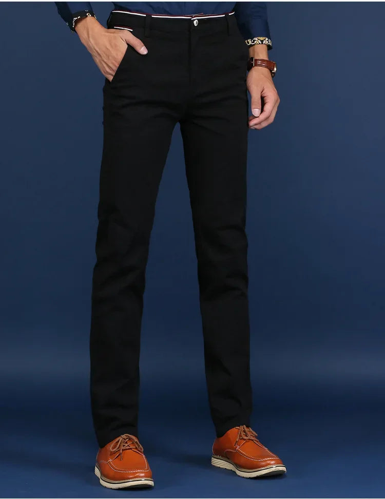 Classic Style Men Spring Summer Thin Casual Pants Fashion Business Cotton Solid Color Office Trousers High Quality Men Trousers.