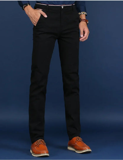 Classic Style Men Spring Summer Thin Casual Pants Fashion Business Cotton Solid Color Office Trousers High Quality Men Trousers.