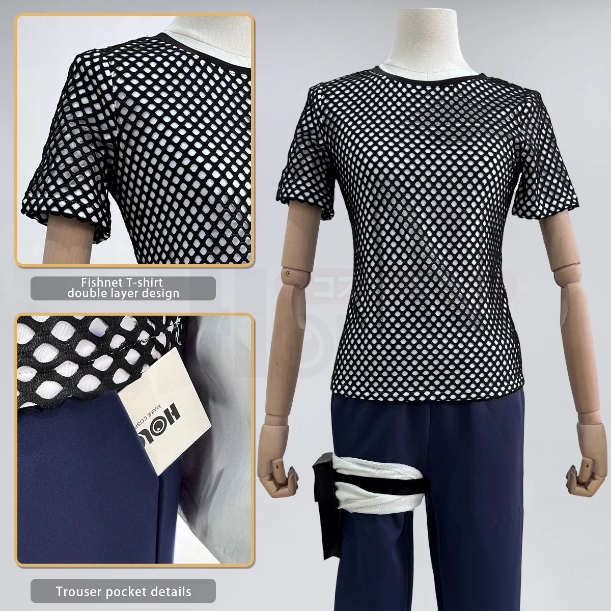 HOLOUN Anime Hyuga Hinata Cosplay Kostüm Perücke Trainingsanzug Hosen Fisch Net Top Bein Beutel Cos Konvention Täglichen Verschleiß Geschenk