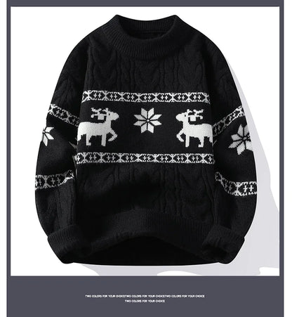 2024 Winter sweater new High End Luxury Cashmere Sweater Men Thick Warm Mens Sweaters With Deer Korean Harajuku Christmas Jumper.