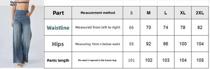 Washed Straight Leg Jeans Women's High Waist Denim Pants Comfortable Fit Long Trousers Cross-Border European Style.