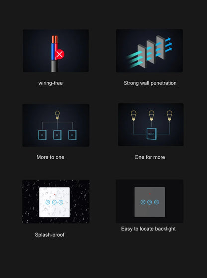 1/2/3 Gang RF433Mhz Wireless Touch Schalter RF Sender Push Button Fernbedienung für Home Led-leuchten Glas panel Wand Schalter.