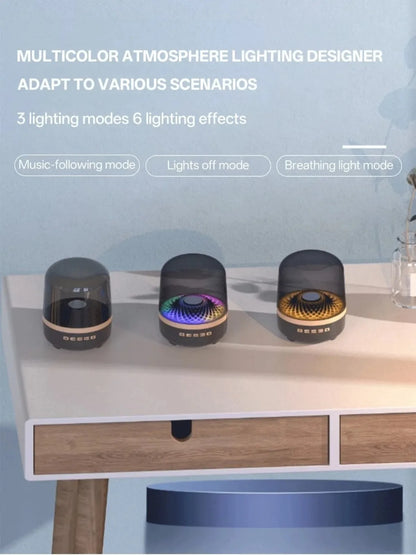 Portable Bluetooth 5.3 Breathing Lamp Speakers 3D Hi-Fi  Audio Subwoofer Outdoor Loudspeaker Music Surround Bass Box Speaker.