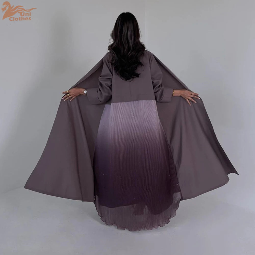 Ramadan Open Chiffon Kimono Abaya Kaftans Turkey Islam Muslim Dress Prayer Clothes Women Djellaba Kebaya Robe Femme Musulmane.