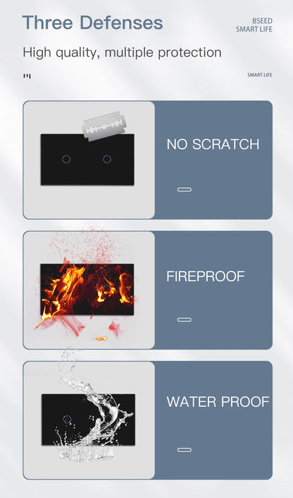 BSEED Wifi 1/2/3Gang Licht Schalter Touch Sensor Glas Schalter Tuya Smart Leben Alexa Control Plus EU Steckdosen Neutral Draht