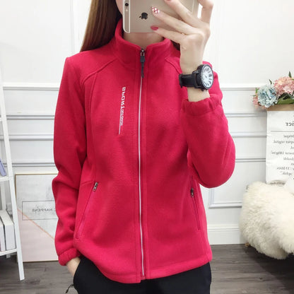 Plus Größe Herbst Winter Polar Fleece Warme Mantel Frauen Sweatshirt Outdoor Sport Casual Zipper Strickjacke Jacke Top Schlank Jugendliche