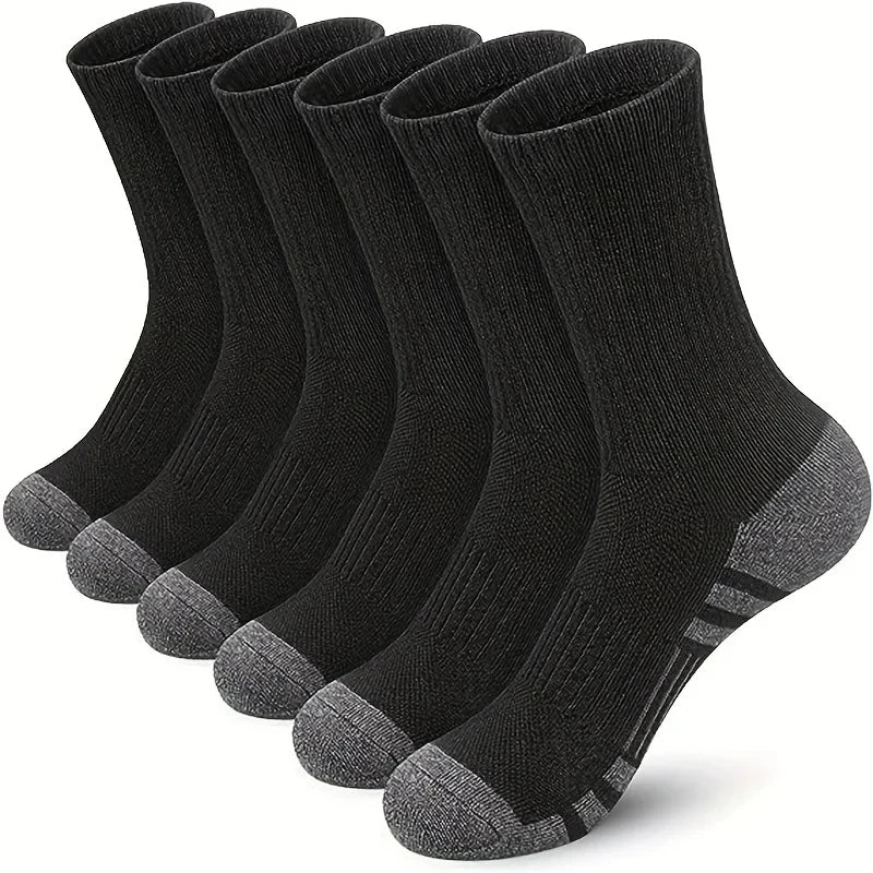 5 Pairs Of Men's Socks, Autumn And Winter Vintage Fun Fashion Athletic Socks, Sports Trend Socks.