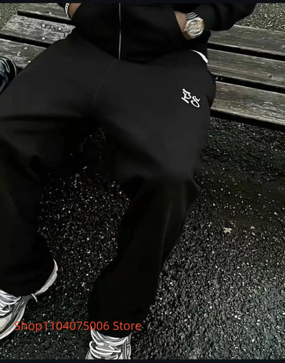 Pepe Studio Fleece-Lined Elastic Waist Jogger Pants Winter Warm Soft Loose Fit Sweatpants with Drawstring for Women Men.