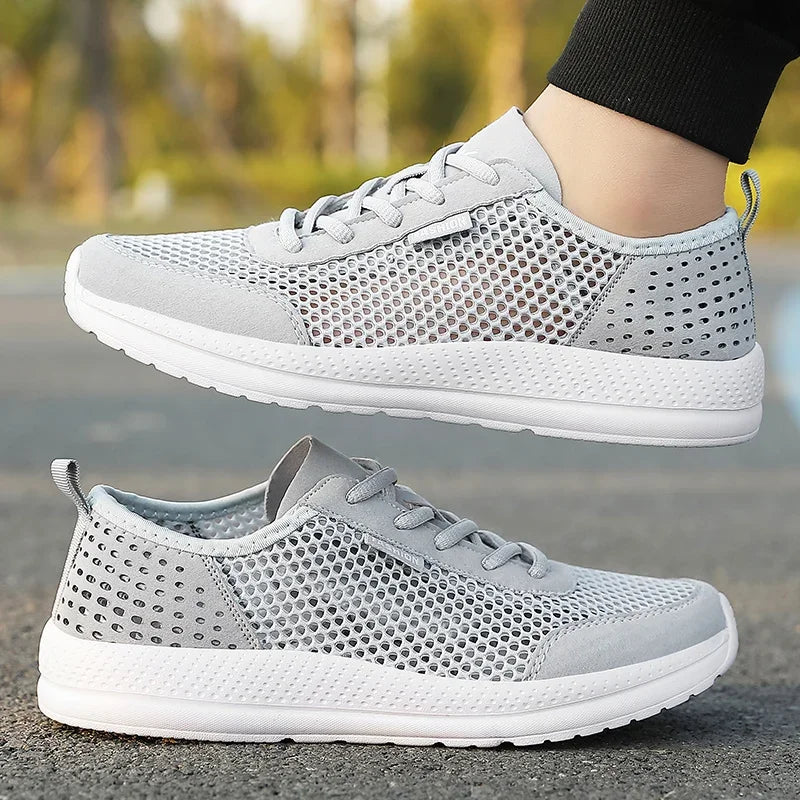 YRZL Sneakers Men Shoes Hollow Mesh Breathable Outdoor Casual Shoes Comfortable Walking Non Slip Big Size Mens Sneakers.