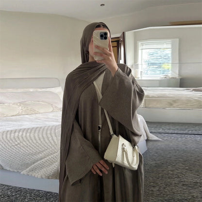 Ähnliche Baumwolle Leinen Batwing Kimono Abaya Dubai Islam Muslimischen Kleid Für Frauen Kebaya Kaftan Robe Musulmane Kaftan Marocain Femme