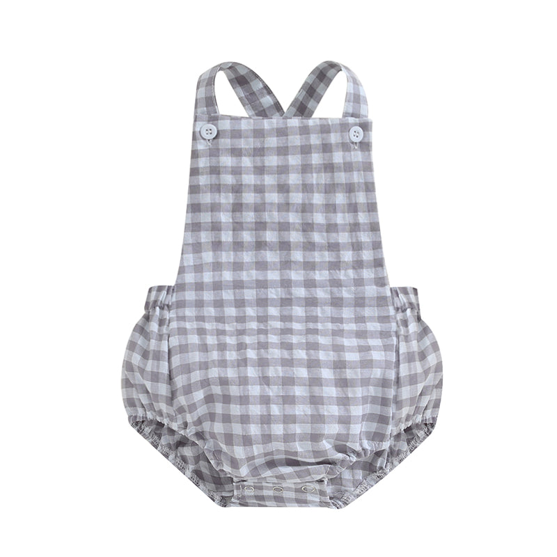 Tregren 0-24M Neugeborene Baby Mädchen Jungen Sommer Bodys Ärmel Plaid Gestreiften Muster Druck Overalls Säuglingsspiel Outfits.