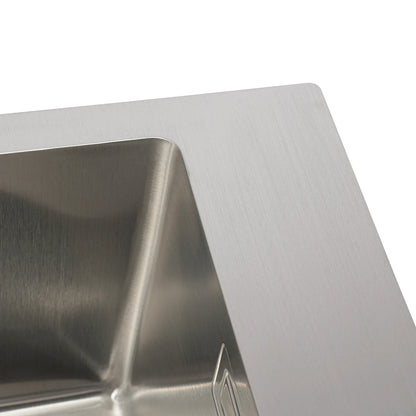 Edelstahlspüle, 45 x 50 cm, moderne Küchenspüle, Küchenspüle mit Abflussrohr, X-förmige Wassergleitungsleitung